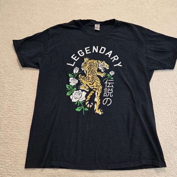 Legendary Japanese Brand Tiger T-shirt Men's Size L Fruit of the Loom Y2K - Picture 1 of 7